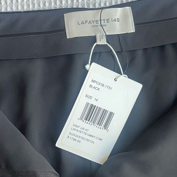 NWT Lafayette 148 Women’s Embellished Gates Bootcut Sequins Black Pants Size 14 - Picture 13 of 16